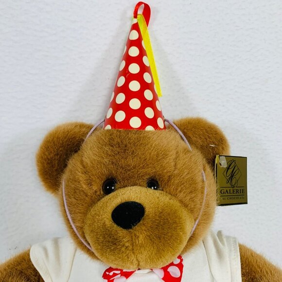 Galerie Birthday Teddy Bear Plush Party Brown Stuffed Animal Outfit Toy Gift - Picture 8 of 10
